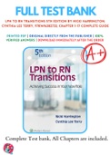 Test Banks For LPN to RN Transitions 5th Edition by Nicki Harrington; Cynthia Lee Terry, 9781496382733, Chapter 1-17 Complete Guide