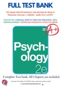 Test Bank For Psychology 2nd Edition by Rose M. Spielman, William J. Jenkins , Marilyn D. Lovett 9798832775142 Chapter 1-16 Complete Guide.