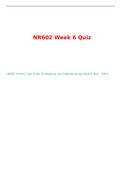 NR602 Week 6 Quiz  NR602 Primary Care of the Childbearing and Childrearing Age Week 6 Quiz - 100%