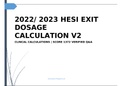 2022/ 2023 HESI EXIT DOSAGE CALCULATION V2 | CLINCAL CALCULATIONS | SCORE 1372 VERIFIED Questions