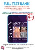 Test Bank For Gray's Anatomy for Students 4th Edition By Richard L. Drake; A. Wayne Vogl; Adam W. M. Mitchell 9780323393041 Chapter 1-8 Complete Guide .