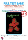Test Bank For Developmental Biology 12th Edition By Michael J.F. Barresi; Scott F. Gilbert 9781605358222 Chapter 1-25 Complete Guide 