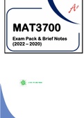 MAT3700 - PAST EXAM PACK SOLUTIONS & BRIEF NOTES - 2022