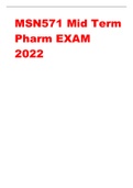 MSN571 Mid Term  Pharm EXAM  2022