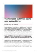 The Tempest Summary: Act three, scenes one, two and three 