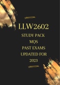 LLW2602 Study and Exam pack - Great Notes for the module and past exam memos and answers with the latest exam!