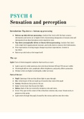 Psych Ch. 4: Sensation and Perception SUMMARY (from: PSYCHOLOGY: THEMES AND VARIATIONS)