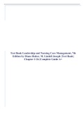Test Bank Leadership and Nursing Care Management, 7th Edition by Diane Huber, M. Lindell Joseph |Test Bank| Chapter 1-26 |Complete Guide A+