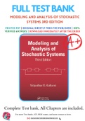Solutions Manual for Modeling and Analysis of Stochastic Systems 3rd Edition by Vidyadhar G. Kulkarni Chapter 1-10 Complete Guide A+