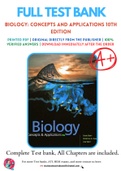 Test Bank for Biology Concepts and Applications 10th Edition by Cecie Starr; Christine Evers; Lisa Starr Chapter 1-44 Complete Guide