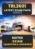 TRL2601 LATEST Exam Pack with Great Notes (2023) 