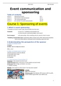 Volledige samenvatting Event communication & sponsoring-Bart Arrazola