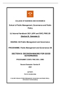 Summary  Public Management And Governance (pmg)