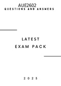 AUE2602 LATEST EXAM PACK ANSWERS AND QUESTIONS 2023