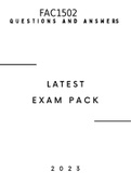 FAC1502 (Financial Accounting Principles, Concepts and Procedures) LATEST EXAM PACK ANSWERS 2023