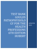TEST BANK GOULDS PATHOPHYSIOLOGY FOR THE HEALTH PROFESSIONS 6TH EDITION HUBERT  -ALL CHAPTERS  COVERED 1-23