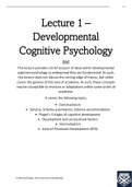 Summary Notes of the Fundamental Concepts of Cognitive Development 