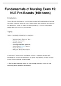 Fundamentals of Nursing Exam 15: NLE Pre-Boards (100 items)