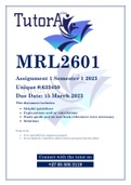 MRL2601 Assignment 1 Semester 1 2023 (635450)