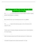 EMT Chapter 6 The Human Body Quiz Complete Rated A+