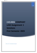 LML4806 ASSIGNMENT 1 SOLUTIONS SEMESTER 1 2023