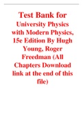 Test Bank for University Physics with Modern Physics 15th Edition By Hugh Young, Roger Freedman (All Chapters, 100% Original Verified, A+ Grade)