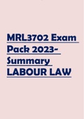 MRL3702 Exam Pack 2023- Summary LABOUR LAW