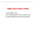 NRNP 6675 Final Exam (2 Versions, 200 Q & A, Latest-2022/2023) / NRNP 6675N Final Exam / NRNP6675 Final Exam / NRNP-6675N Final Exam: Walden University | 100% Verified Q & A |