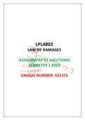 LPL4802 ASSIGNMENT 01 SOLUTIONS, SEMESTER 1, 2023