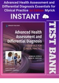 (Full Guide )Test Bank for Advanced Health Assessment and Differential Diagnosis Essentials for Clinical Practice Ist Edition Myrick All Chapters latest 