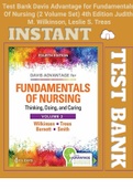 (Latest Guide) Test Bank Davis Advantage for Fundamentals Of Nursing (2 Volume Set) 4th Edition Judith M. Wilkinson, Leslie S. Treas Latest- All Chapters