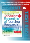 (Latest Rationales) Polit & Beck Canadian Essentials of Nursing Research 4th Edition Woo Test Bank Latest guide 2023