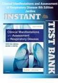 (Latest Guide) Clinical Manifestations and Assessment of Respiratory Disease 8th Edition Jardins All chapters| Mcqs|
