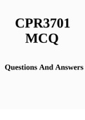 CPR3701 MCQ Questions WITH Answers 2023
