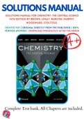 Solutions Manual For Chemistry: The Central Science 14th Edition by Brown, LeMay, Bursten, Murphy, Woodward, Stoltzfus 9780134414232 Chapter 1-24 Complete Guide.