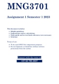 MNG3701 - ASSIGNMENT 1 SOLUTIONS (SEMESTER 01 - 2023)