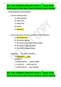 BSC 1005 GENERAL BIOLOGY EXAM 2  Study Guide Final Exam Q &As Best Exam Solution Latest Update