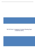 NR 532 Week 3 Assignment: Strategic Planning Paper (VERIFIED 100%)