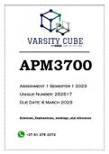 APM3700 Assignment 1 Semester 1 2023 (252517)