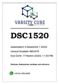 DSC1520 Assignment 2 Semester 1 2023 (860475)