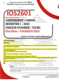 IOS2601 ASSIGNMENT 1 MEMO - SEMESTER 1 - 2023 - UNISA ( DETAILED MEMO WITH BIBLIOGRAPHY)