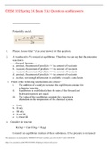  CHEM 102 Spring 14 Exam 3(A) Questions and Answers,100% CORRECT