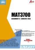 MAT3700 ASSIGNMENT 1 SEMESTER 1 2023