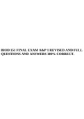 BIOD 151 A&P ALL MODULE 1-7 Exams With Correct and Revised Complete Solutions 2023, BIOD 151 Module 5 Exam 2021/2022- Score 96/100 M5 Exam, BIOD 151 FINAL EXAM A&P 1 REVISED AND FULL QUESTIONS AND ANSWERS 100% CORRECT &  BIOD 151 Latest a&p module 5 Anato