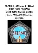 SEJPME AII Modules TESTS PACKAGE 2023(2024) Revision Bundle Exam_ANSWERED Questions