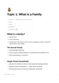 Topic 1: What is a Family