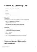Custom & Customary Law