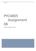PYC4805 Assignment 06 UNIQUE NUMBER: 701383