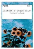 PYC4808 Assignment 2 MCQ & answers 2023