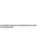 PATHOPHYSIOLOGY 9TH EDITION MCCANCE TEST BANK 2023, PATHOPHYSIOLOGY 8TH EDITION MCCANCE TEST BANK, Test Bank For Understanding Pathophysiology, 6th Edition Chapter 1-42 FULL COVERED by Sue E. Huether, Kathryn L. McCance &Test Bank For Applied Pathophysiol